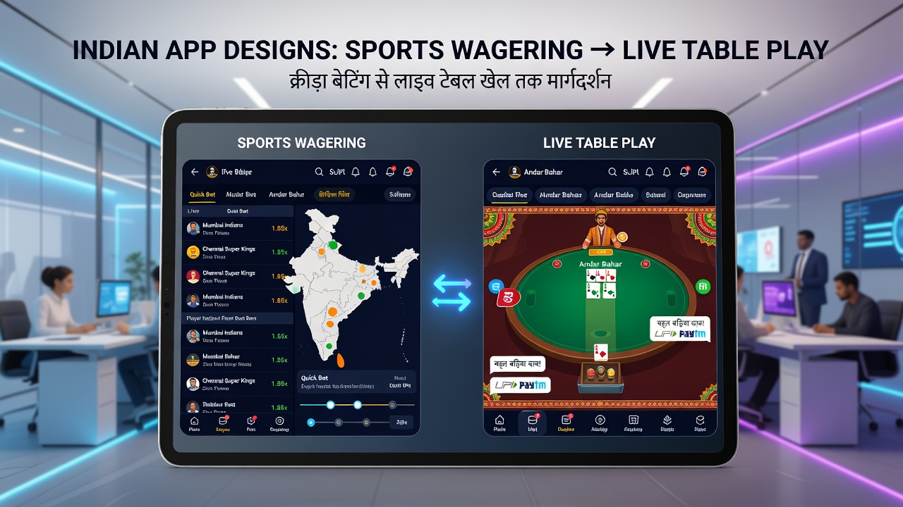Close-up of live table game interface within an Indian betting app with sports odds sidebar visible