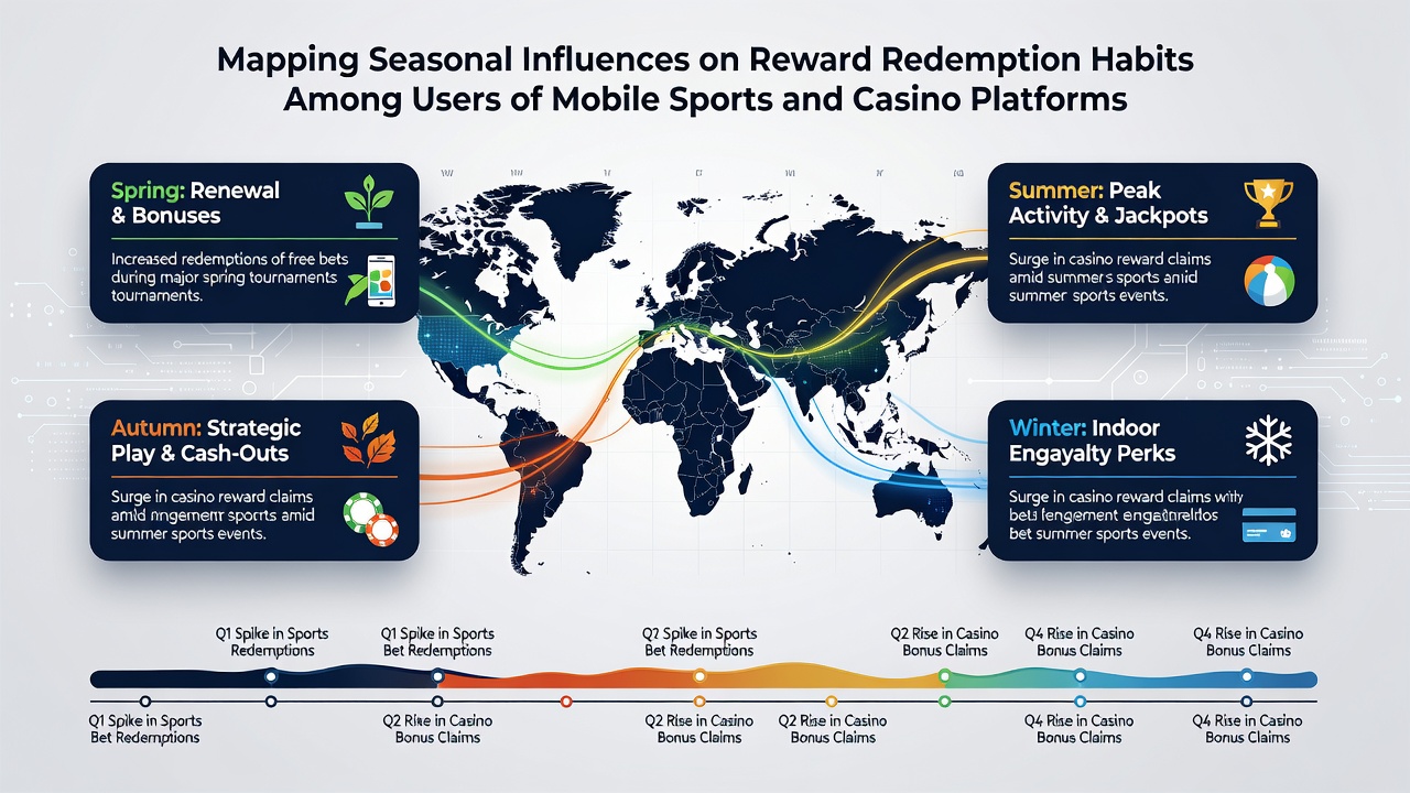 Analytics dashboard showing seasonal reward redemption trends on mobile platforms