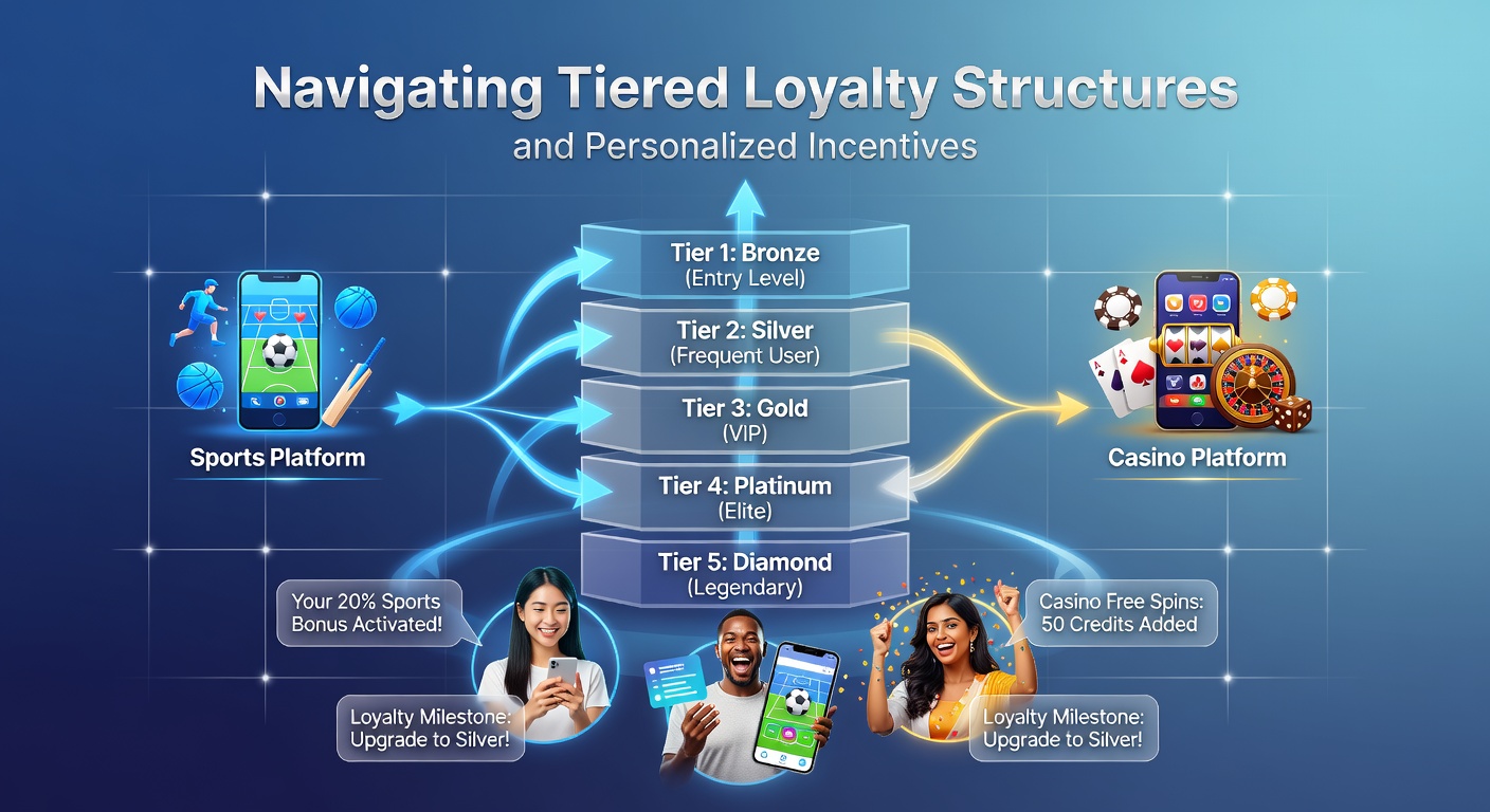 Mobile sports and casino platforms displaying tiered loyalty dashboards and personalized reward notifications in emerging market settings