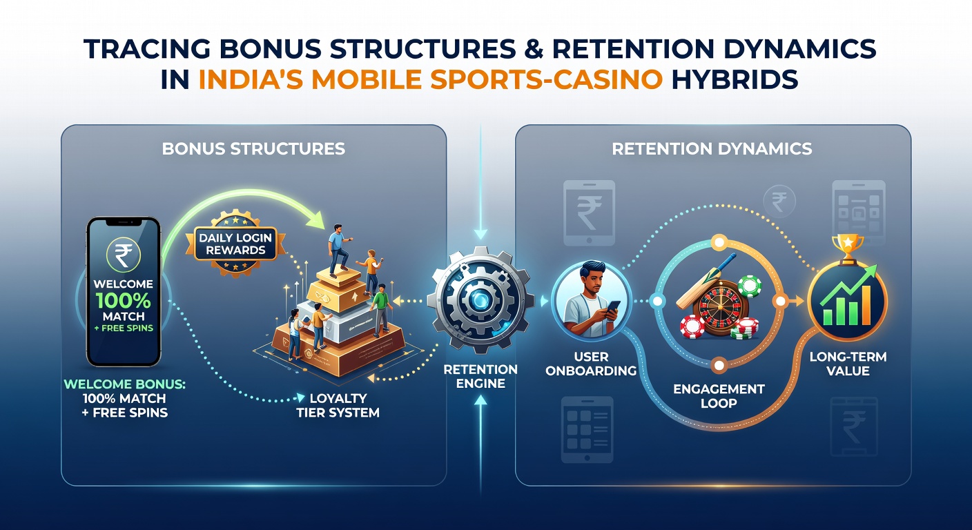 Visual representation of bonus tiers and player engagement metrics on Indian sports-casino hybrid mobile platforms