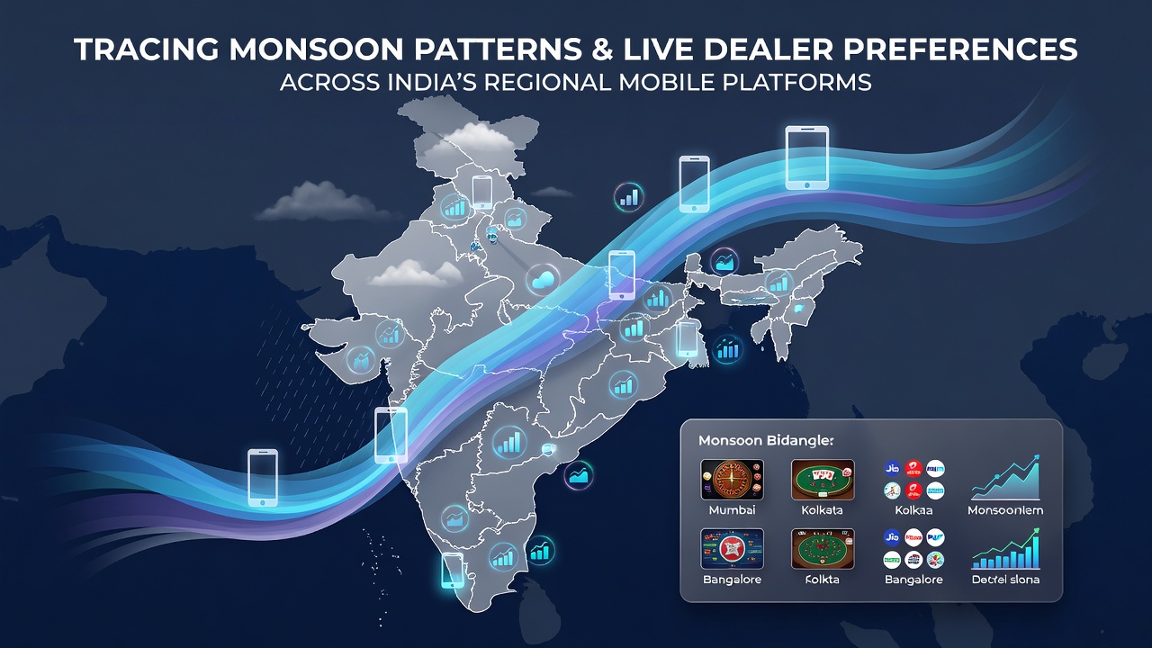 Heavy monsoon rains over Indian cities with users engaging mobile live dealer games indoors
